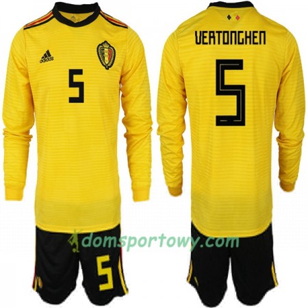 Koszulka Belgia VERTONGHEN 5 Dziecięcy Wyjazdowe Koszulki Piłkarskie Mistrzostwa Świata 2018 Długi Rękaw